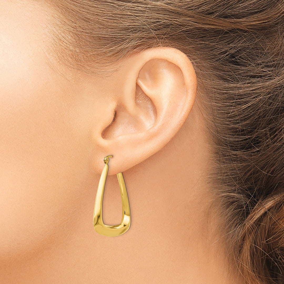 14k Yellow Gold Fancy Hoop Earrings