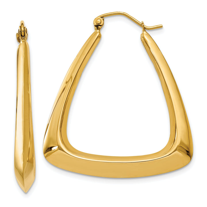 14k Yellow Gold Fancy Hoop Earrings