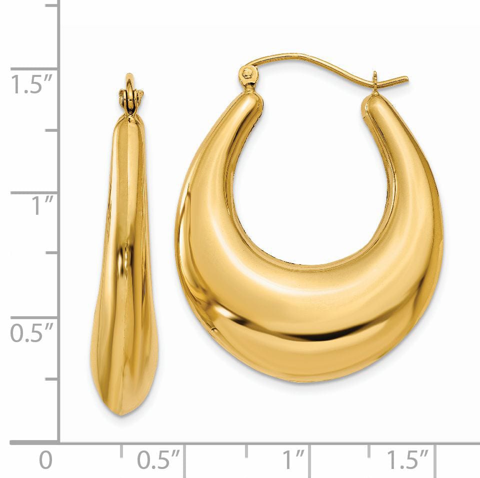14k Yellow Gold Polished Hoop Earrings