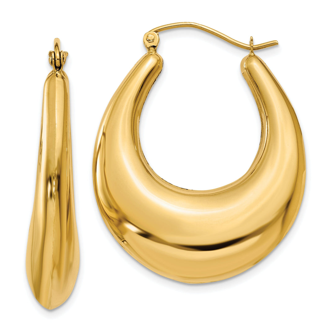 14k Yellow Gold Polished Hoop Earrings
