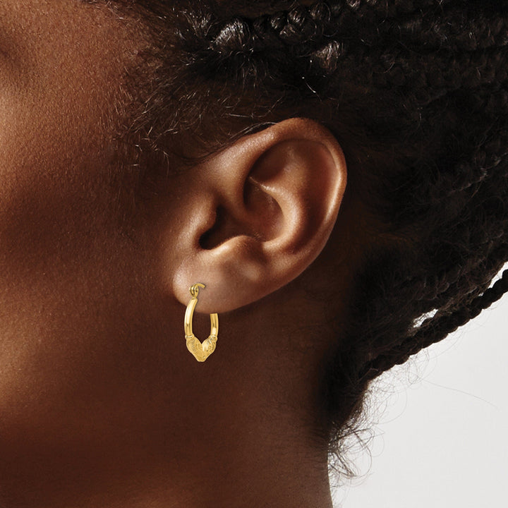 14k Yellow Gold Ram Hoop Earrings