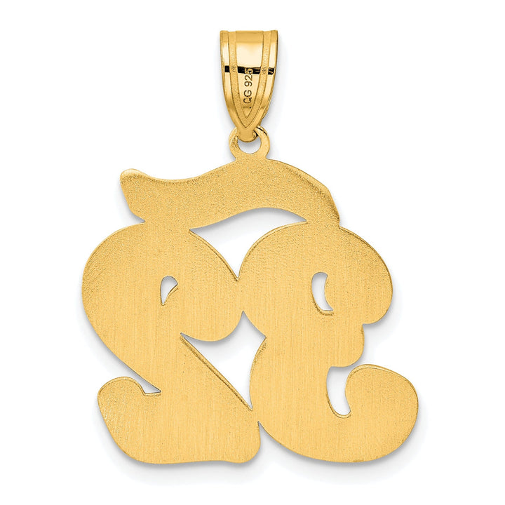 14k Yellow Gold Polished Finish Script Design Number 32 Charm Pendant