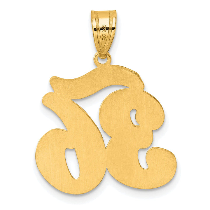 14k Yellow Gold Polished Finish Script Design Number 36 Charm Pendant