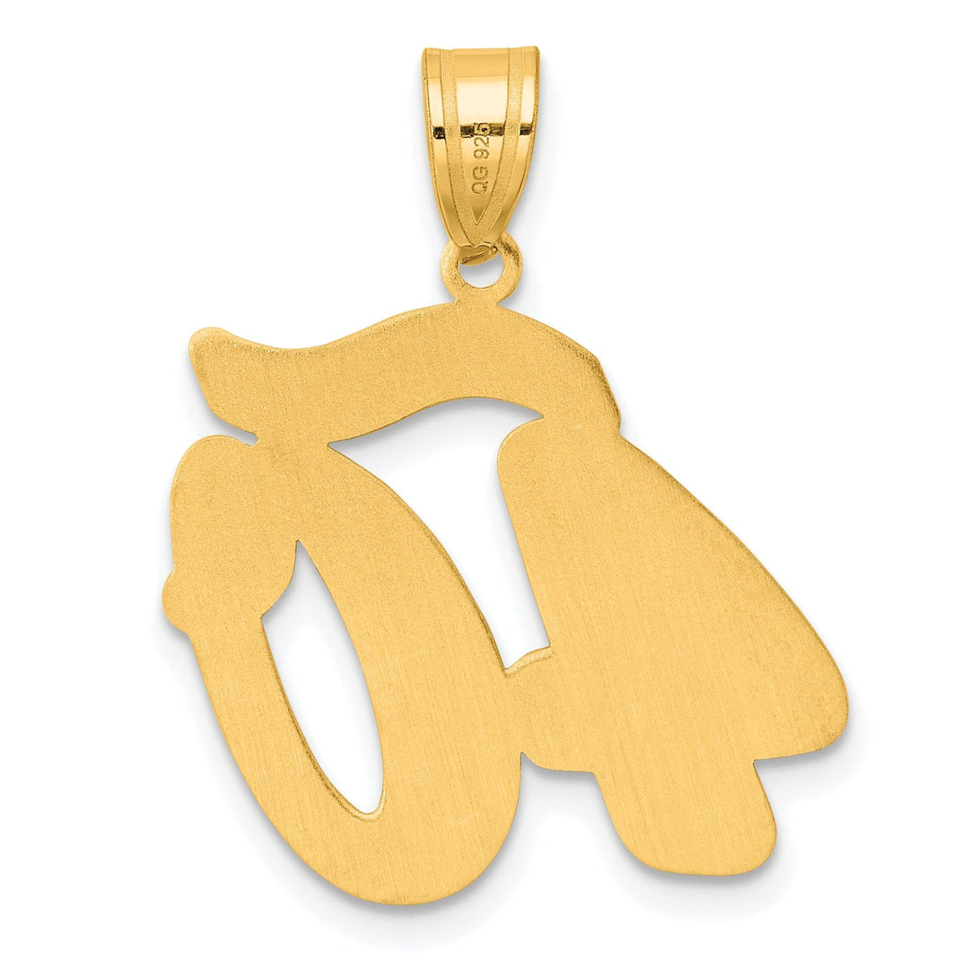 14k Yellow Gold Polished Finish Script Design Number 40 Charm Pendant