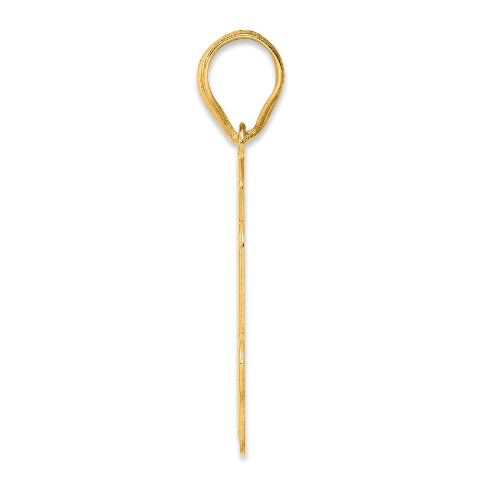 14k Yellow Gold Polished Finish Script Design Number 44 Charm Pendant