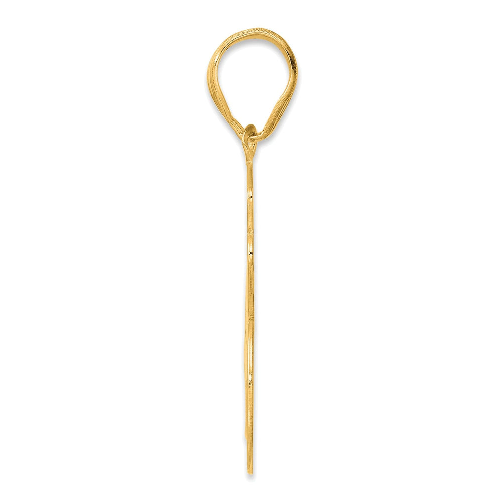 14k Yellow Gold Polished Finish Script Design Number 46 Charm Pendant
