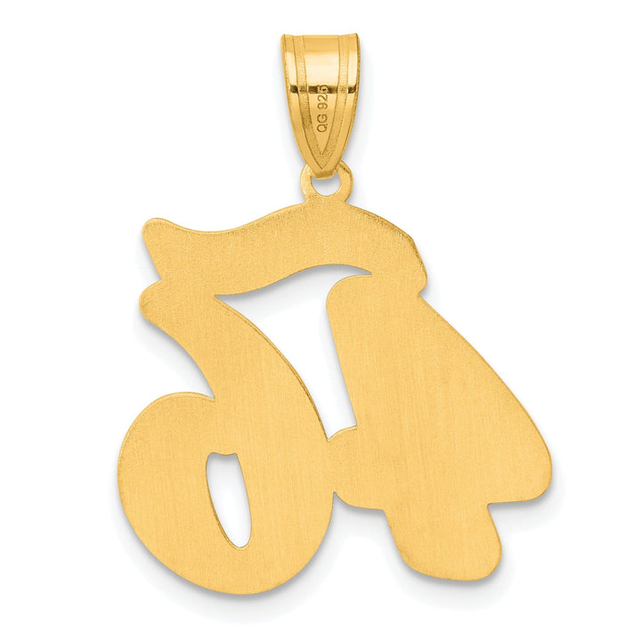 14k Yellow Gold Polished Finish Script Design Number 46 Charm Pendant