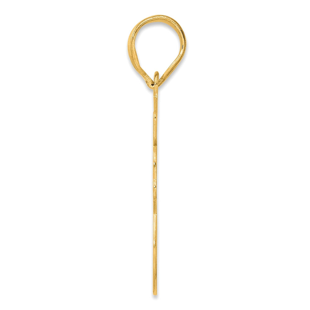 14k Yellow Gold Polished Finish Script Design Number 48 Charm Pendant