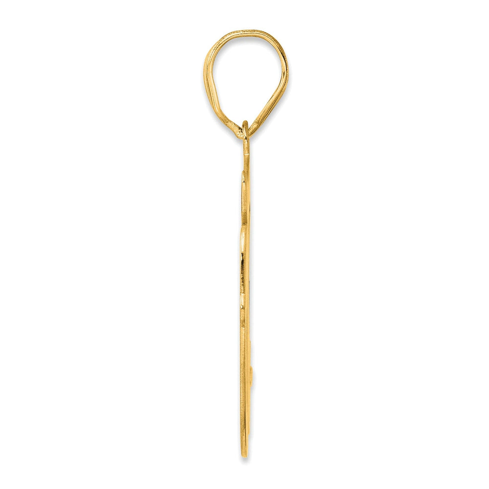 14k Yellow Gold Polished Finish Script Design Number 50 Charm Pendant