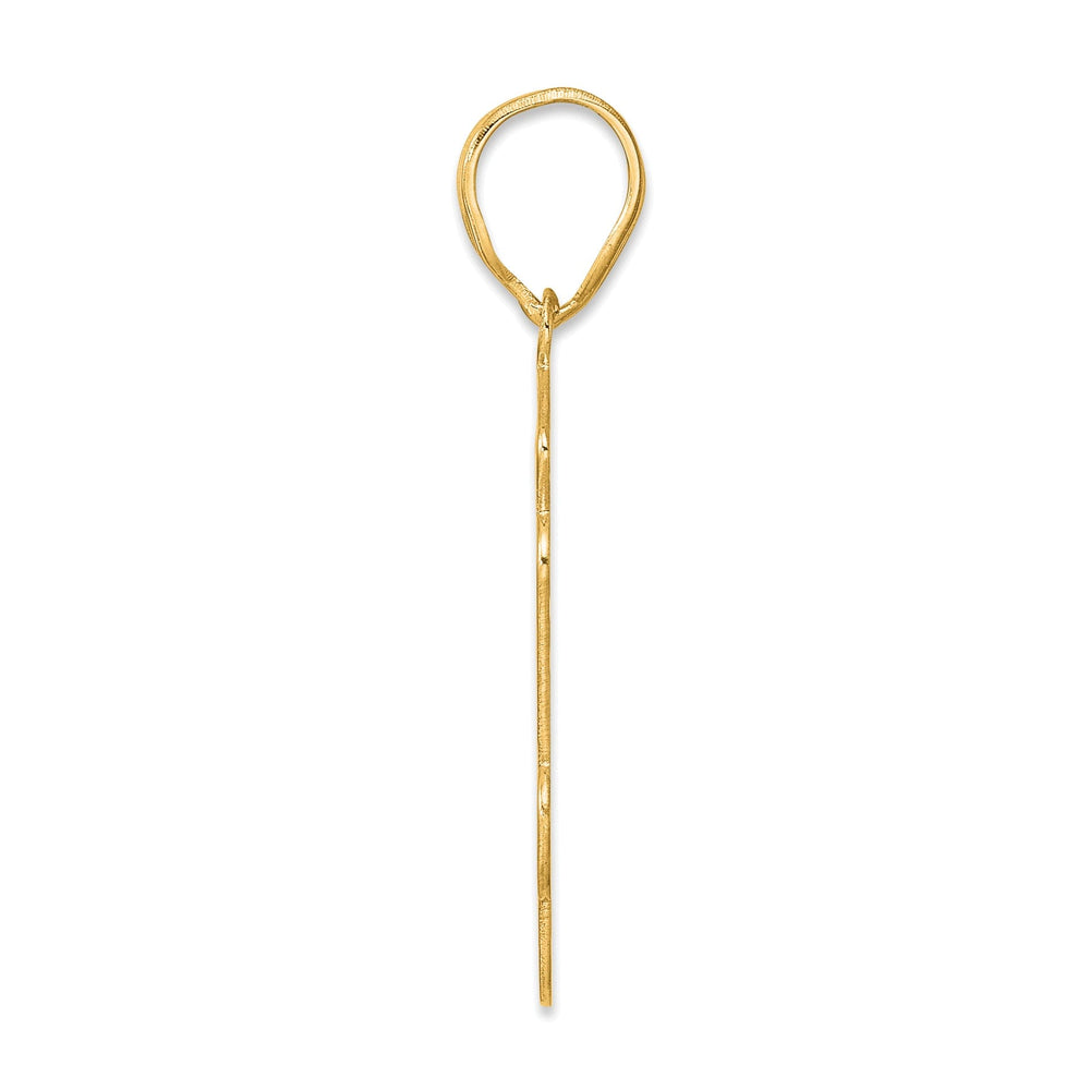 14k Yellow Gold Polished Finish Script Design Number 54 Charm Pendant