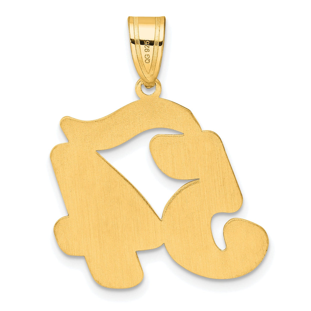 14k Yellow Gold Polished Finish Script Design Number 54 Charm Pendant