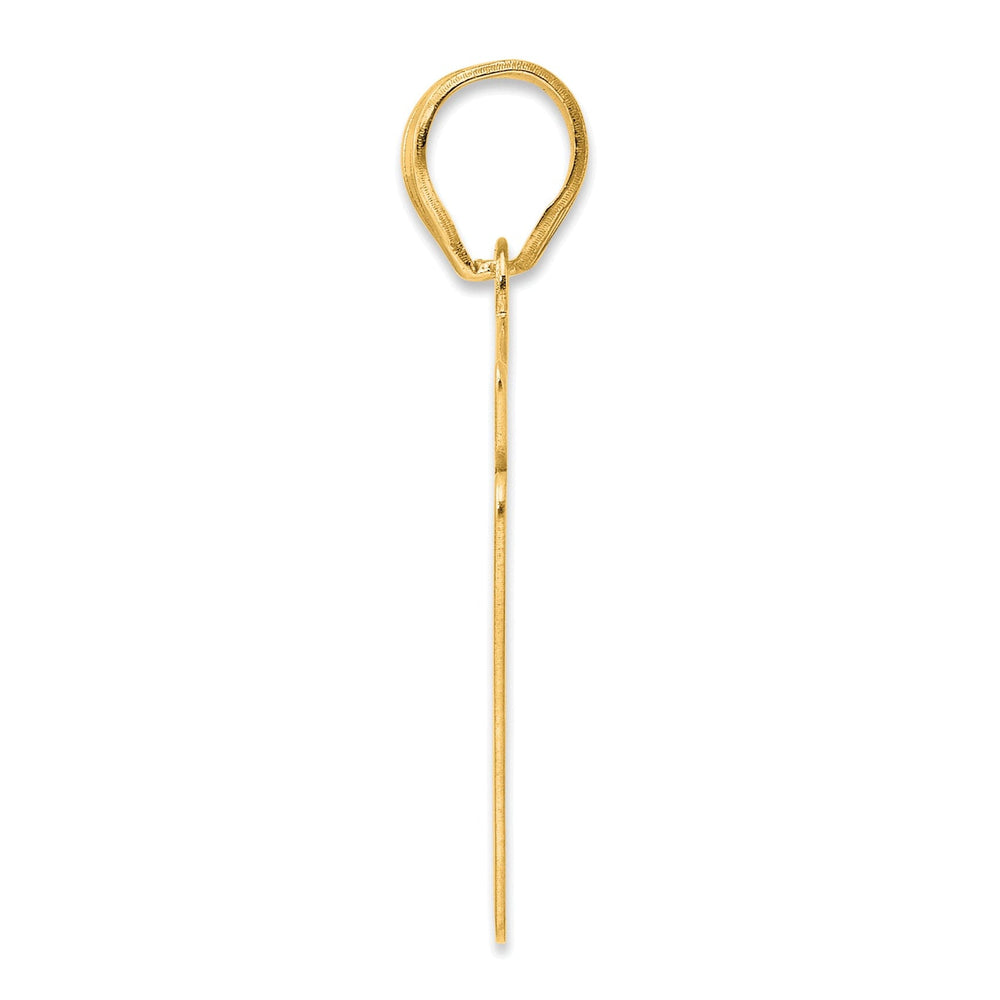 14k Yellow Gold Polished Finish Script Design Number 57 Charm Pendant