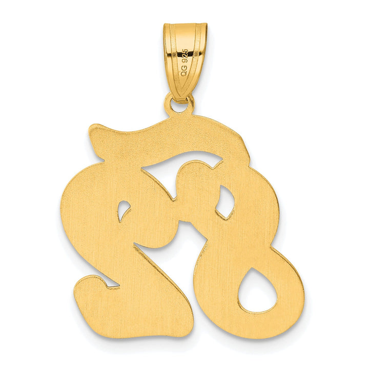 14k Yellow Gold Polished Finish Script Design Number 82 Charm Pendant