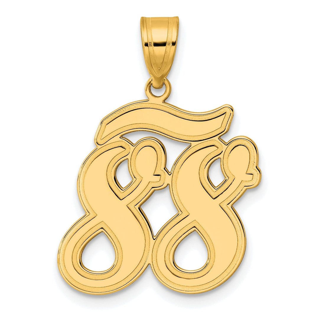 14k Yellow Gold Polished Finish Script Design Number 88 Charm Pendant