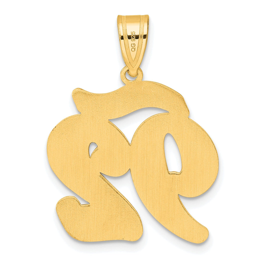 14k Yellow Gold Polished Finish Script Design Number 92 Charm Pendant