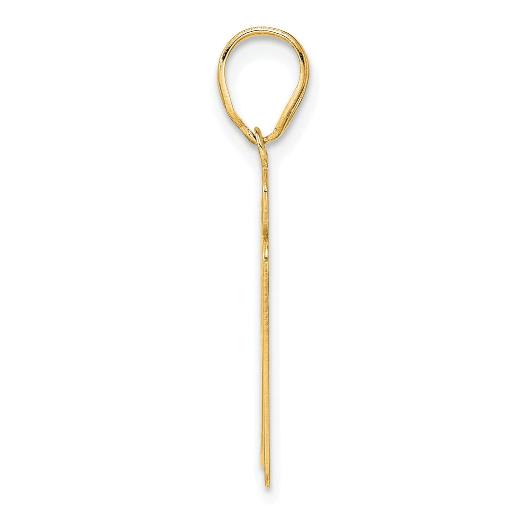 14k Yellow Gold Polished Finish Script Design Number 97 Charm Pendant