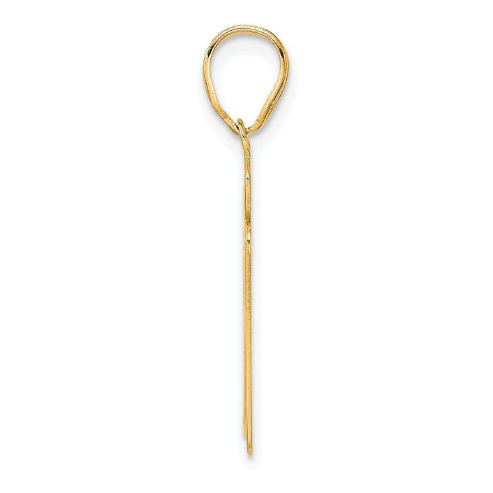 14k Yellow Gold Polished Finish Script Design Number 97 Charm Pendant
