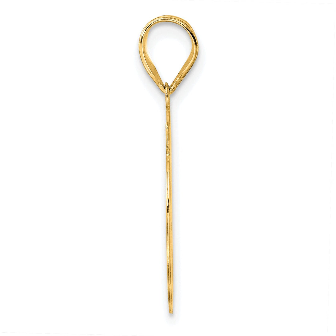 14k Yellow Gold Polished Finish Script Design Number 99 Charm Pendant