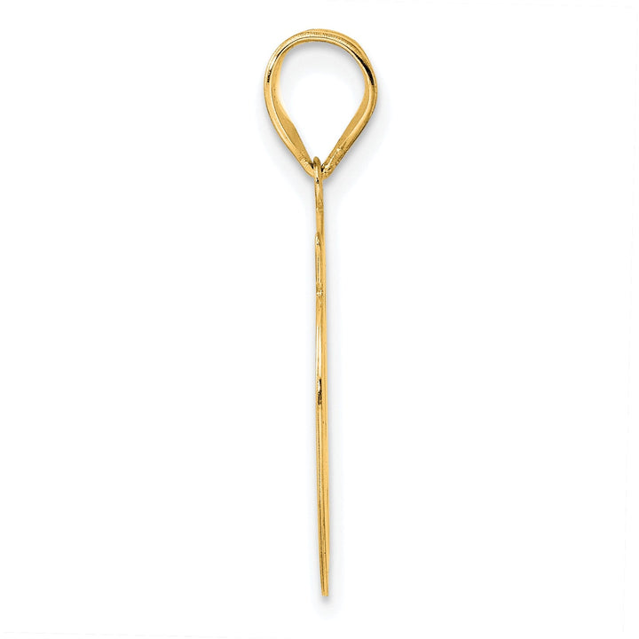 14k Yellow Gold Polished Finish Script Design Number 99 Charm Pendant