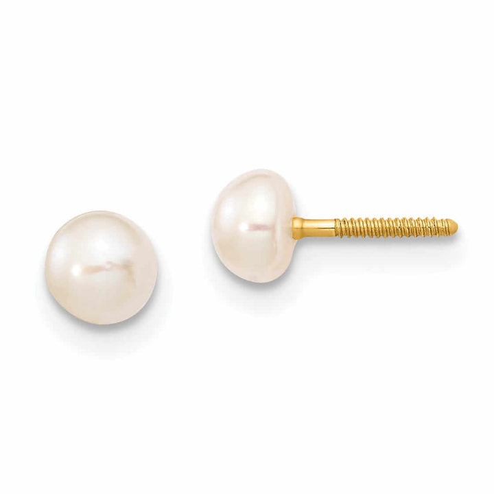 14k Baby Pearl Set Bracelet Screwback Earrings