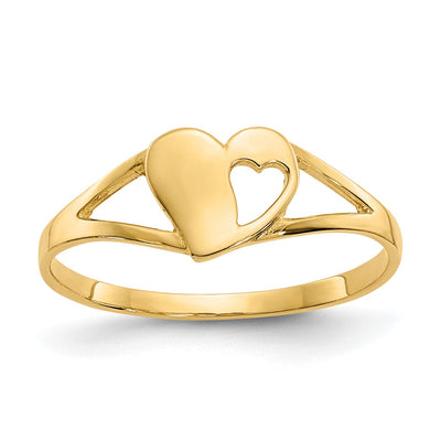 14k Yellow Gold Heart Baby Ring at $ 77.78 only from Jewelryshopping.com