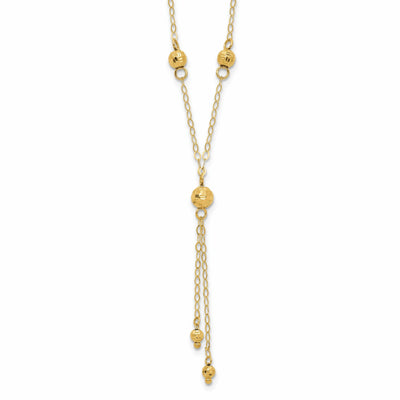 14k Gold Diamond Cut Bead Lariat Necklace at $ 164.08 only from Jewelryshopping.com