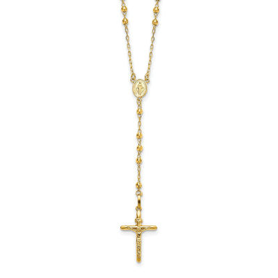 14k Yellow Gold 24 inch Beaded Rosary Necklace at $ 774.33 only from Jewelryshopping.com