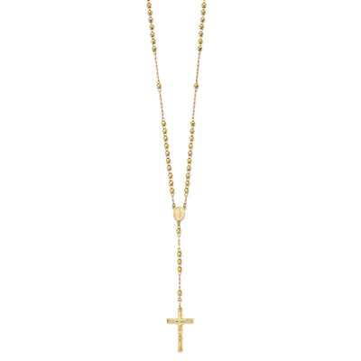 14k Yellow Gold 24 inch Beaded Rosary Necklace at $ 1306.25 only from Jewelryshopping.com