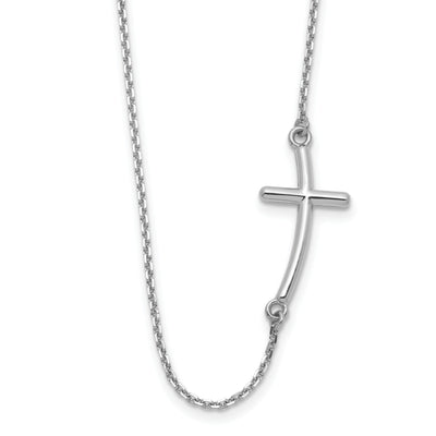 14k White Large Sideways Curved Cross Necklace at $ 462.03 only from Jewelryshopping.com