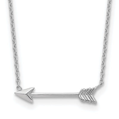 14k White Gold Polished Finish Soild Arrow Pendant Design in a 17-Inch Curb Link Chain Necklace Set at $ 190.89 only from Jewelryshopping.com