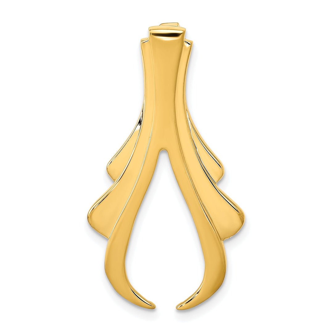 14k Yellow Gold Solid Fancy Design Omega Slide Pendant