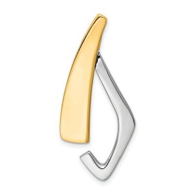 14k Two Tone Gold Polished Finish Solid Reversible Fancy Style Shape Omega Slide Pendant fits upto 8 mm Omega at $ 574.72 only from Jewelryshopping.com