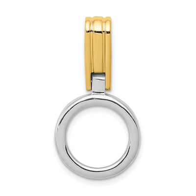14k Two Tone Gold Solid Polished Finish Reversible Round Shape Design Omega Slide Pendant at $ 407.32 only from Jewelryshopping.com