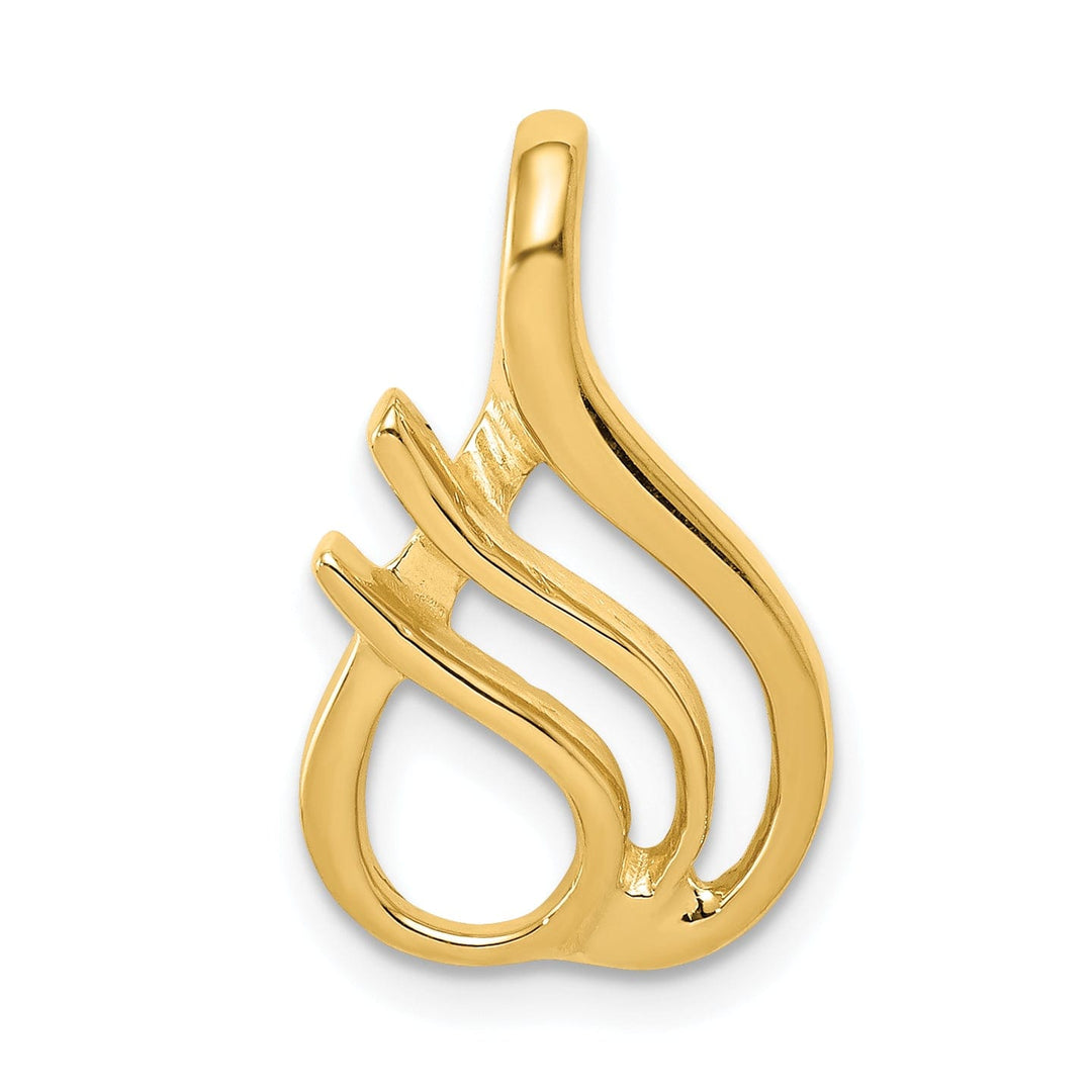14k Yellow Gold Double Swirl Design Fancy Slide Pendant
