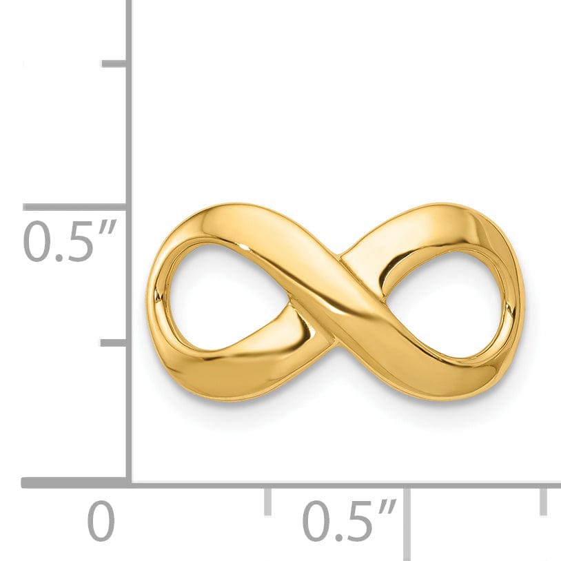 14k Yellow Gold Solid Polished Finish Fancy Infinity Figure-8 Design Omega Fits upto 3 mm Omega Slide