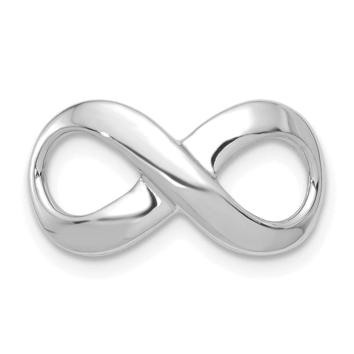 14K White Gold Polished Finish Infinity Style Shape Design Omega SlidePendant fits upto 3 mm Omega