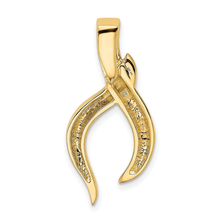 14k Two Tone Gold Soild Polished Finish Swirl Fancy Design Omega Slide Pendant fits upto 6 mm Omega