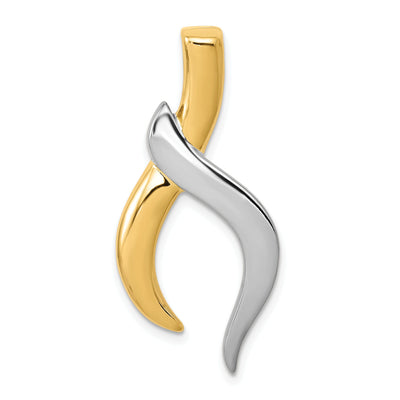 14k Two Tone Gold Soild Polished Finish Swirl Fancy Design Omega Slide Pendant fits upto 6 mm Omega at $ 541.67 only from Jewelryshopping.com