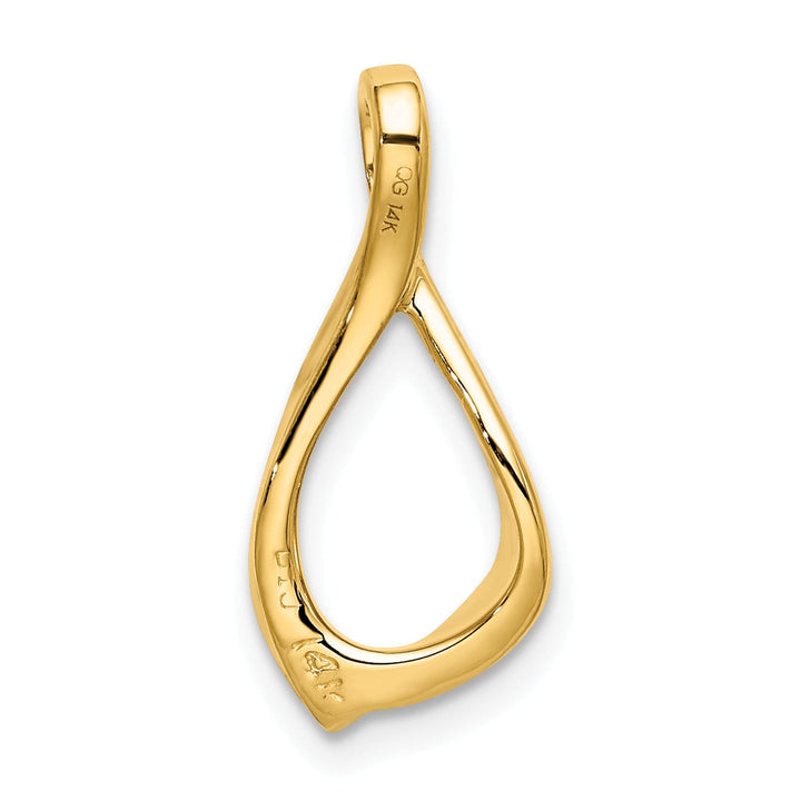 14k Yellow Gold Polished Finish Reversible, Swirl Oval Shape Design Chain Slide Pendant will not fit Omega