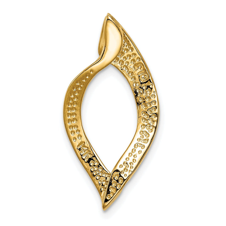 14k Yellow Gold Polished Finish Solid Fancy Reversible Style Omega Slide Pendant fits upto 10 mm Omega