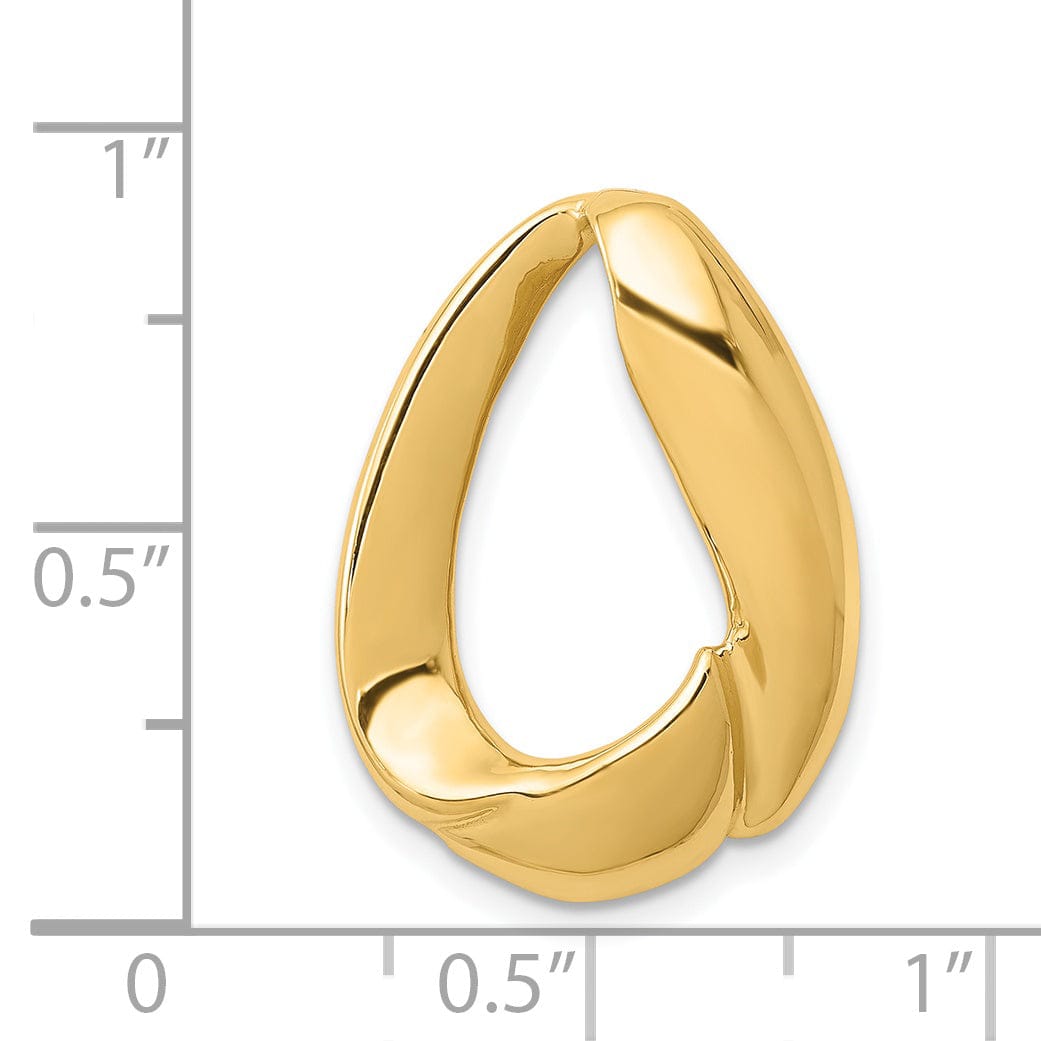 14k Yellow Gold Oval Slide Pendant