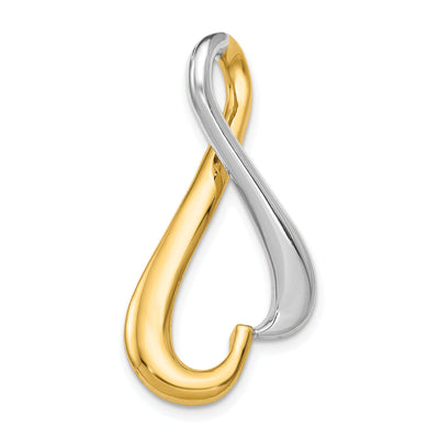 14k Two Tone Gold Omega Slide Pendant at $ 363.56 only from Jewelryshopping.com