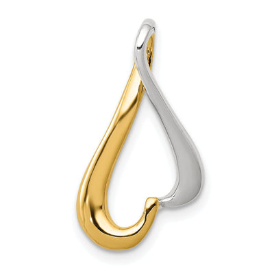 14k Two Tone Gold Fancy Omega Slide Pendant at $ 132.5 only from Jewelryshopping.com