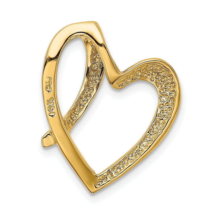 14K Yellow Gold Fancy Heart Shape Design Omega Slide Pendant