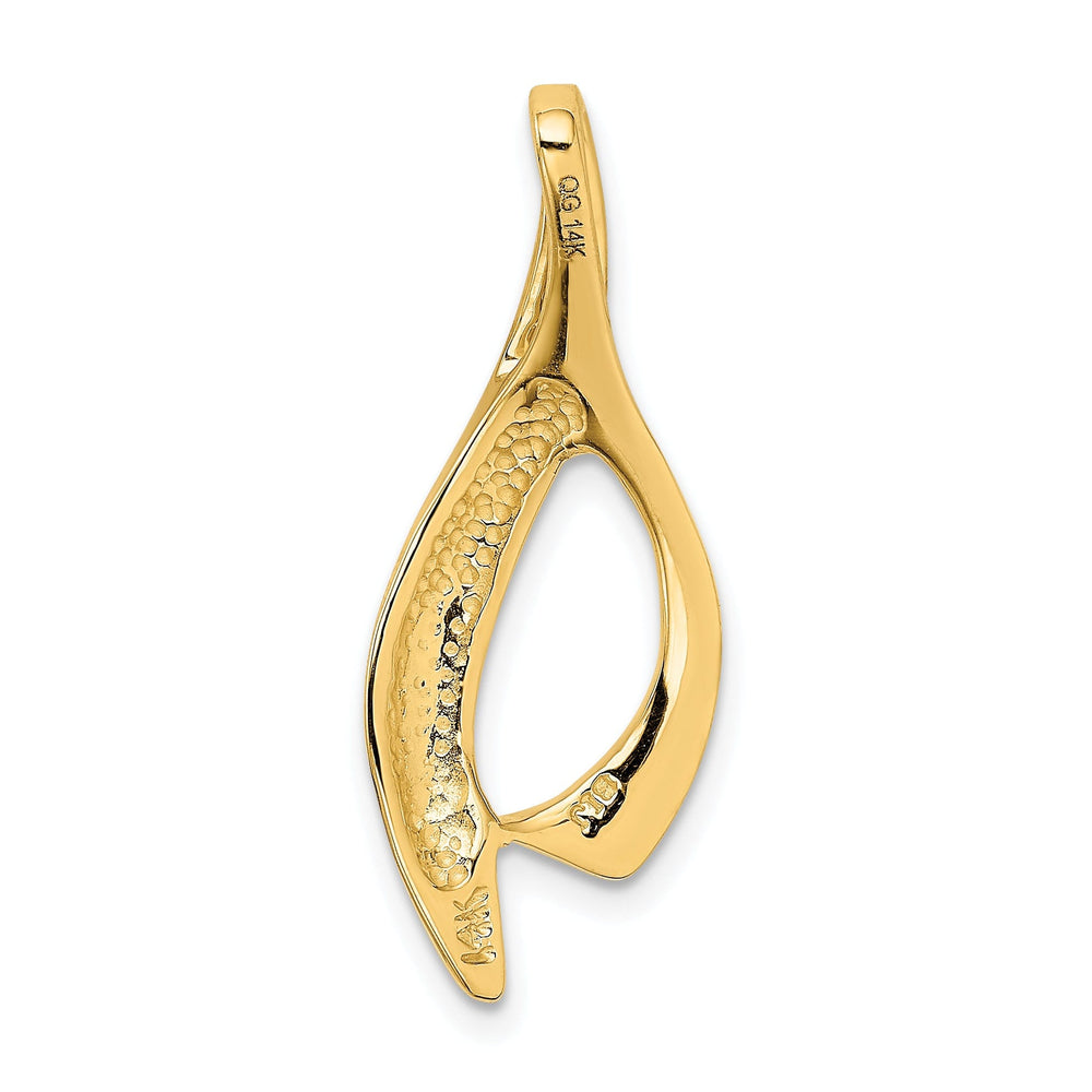 14K Yellow Gold Polished Finish Solid Modern Sleek Look Omega Slide Pendant fits up to 6 mm Omega