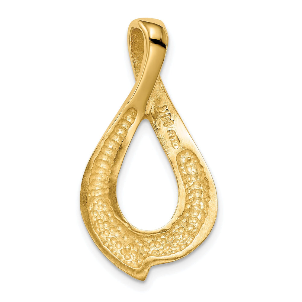 14K Yellow Gold Fancy Modern Shape Design Slide Pendant