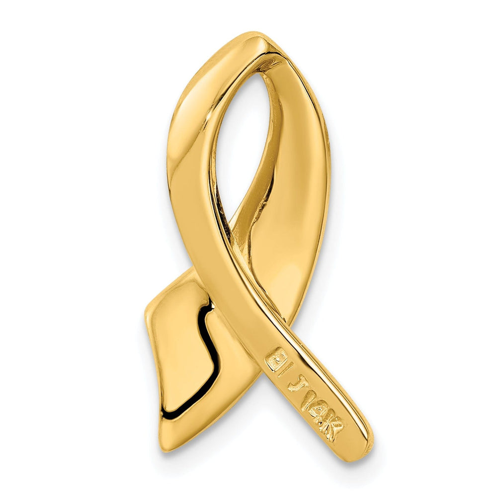 14K Yellow Gold Awareness Ribbon Design Omega Slide Pendant