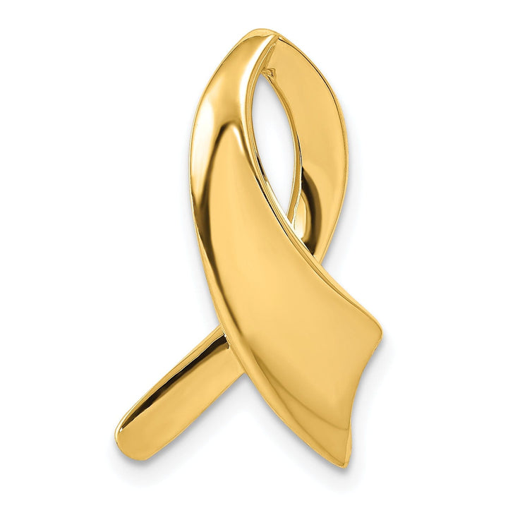 14K Yellow Gold Awareness Ribbon Design Omega Slide Pendant