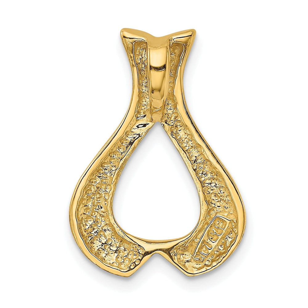14K Yellow Gold Polished Solid Tear Drop Design Slide Pendant fits up to 3 mm