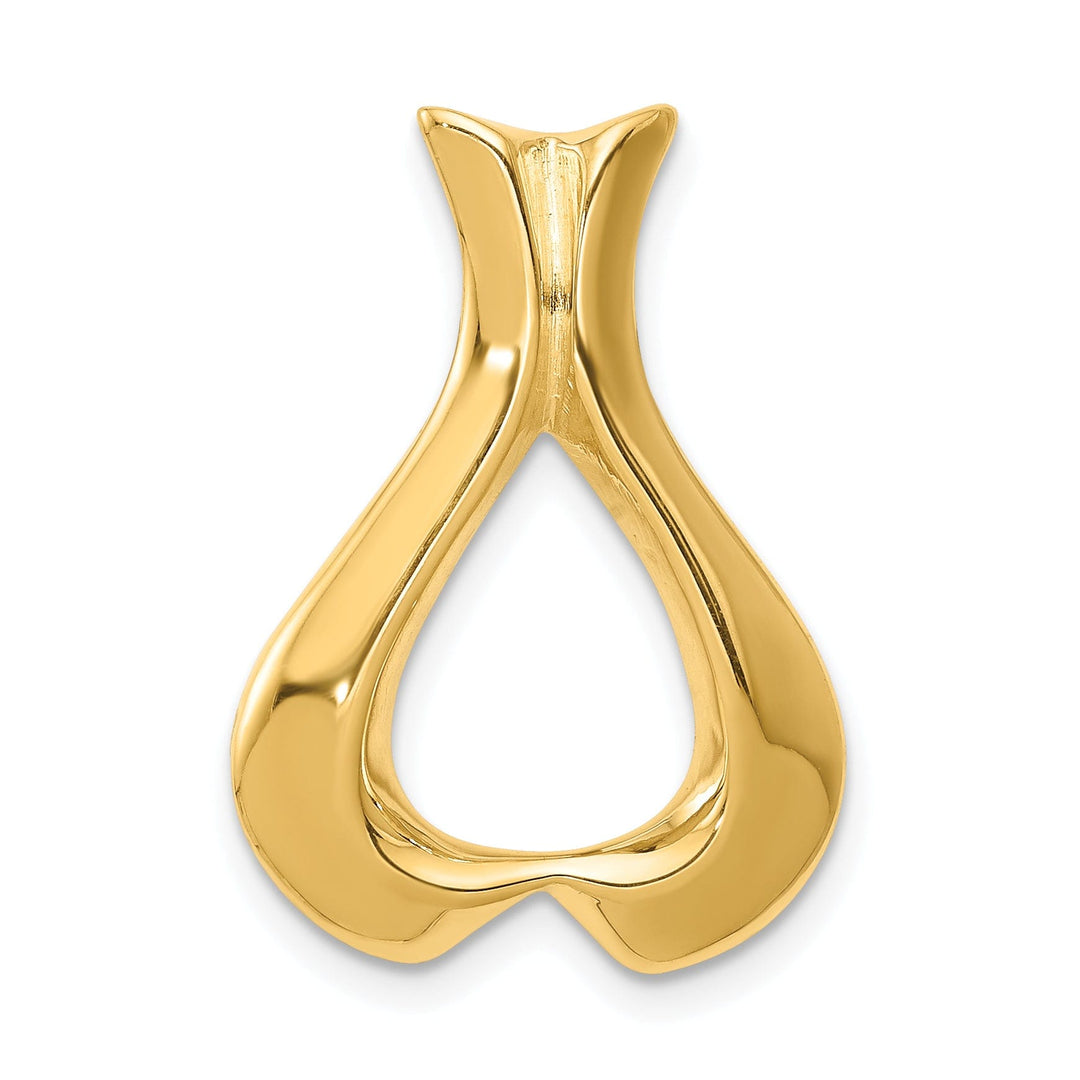 14K Yellow Gold Polished Solid Tear Drop Design Slide Pendant fits up to 3 mm